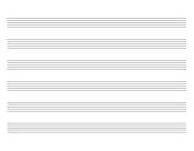 Landscape orientation blank sheet music with 6 very large staves per page