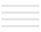 Landscape orientation blank sheet music with 4 large staves per page