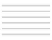 Landscape orientation blank sheet music with 6 large staves per page