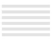 Landscape orientation blank sheet music with 6 very large staves per page