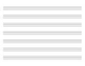 Landscape orientation blank sheet music with 7 large staves per page