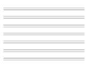 Landscape orientation blank sheet music with 7 medium staves per page