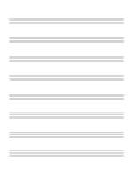 Blank sheet music with 8 medium staves per page